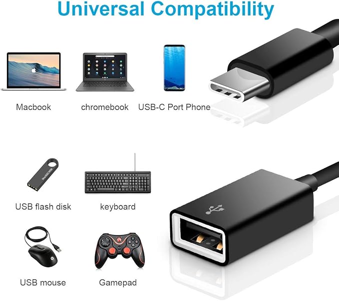 USB C to USB Adapter, Type-C OTG Cable Type C Male to USB A Female Usb to - Image 3