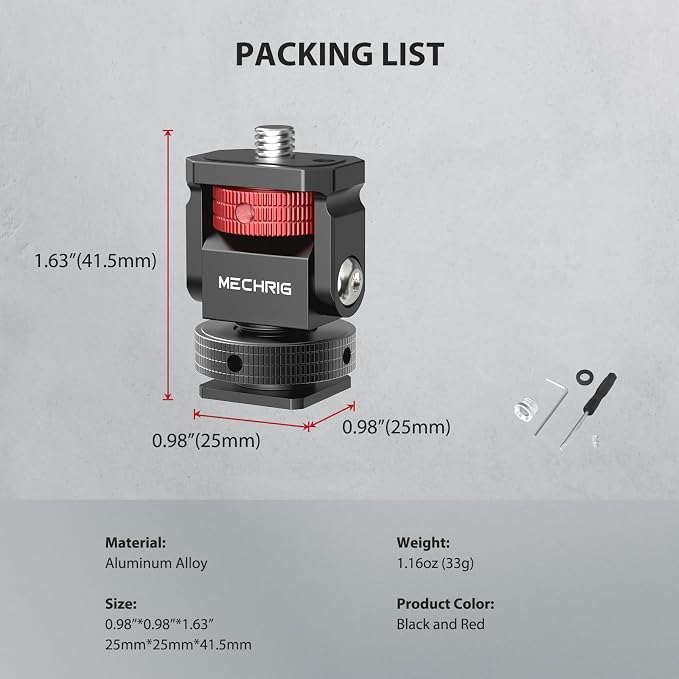 Mini Camera Monitor Mount with Cold Shoe, Aluminum Cold Shoe Mount Adapter with - Image 8