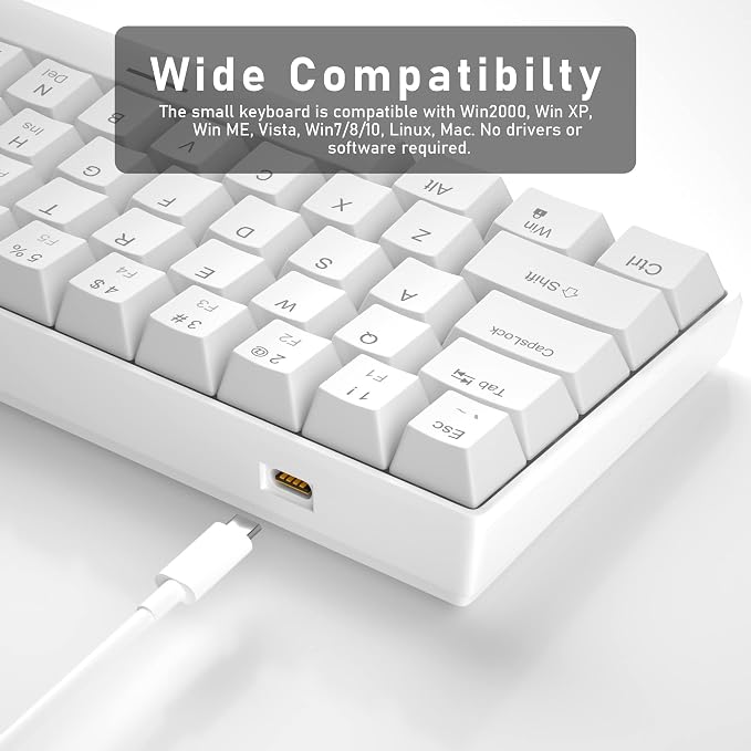 60% Mechanical Gaming Keyboard, Detachable Type-C Cable Mini Keyboard - Image 5