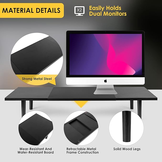 Across-Star Dual-Monitor-Stand-Riser-For-Desk Adjustable Length 32-40 - Image 4