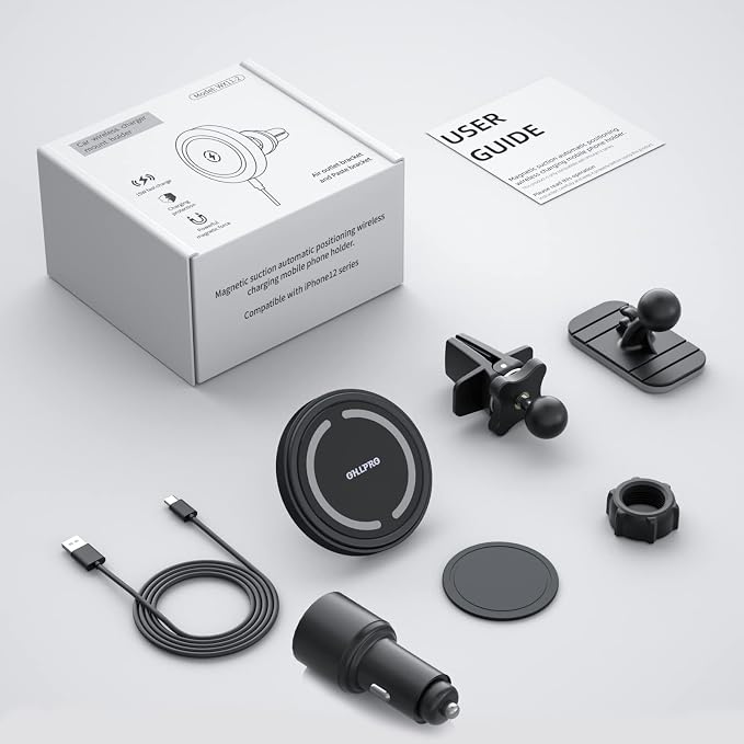 OHLPRO MagSafe Car Mount Charger, 15W QC 3.0 Fast Charging - Image 7