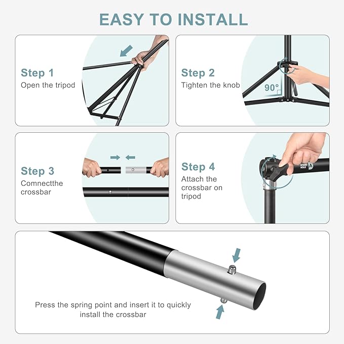 10.2x10Ft Heavy Duty Backdrop Stand, MSKIRA Adjustable Backdrop Support System - Image 6