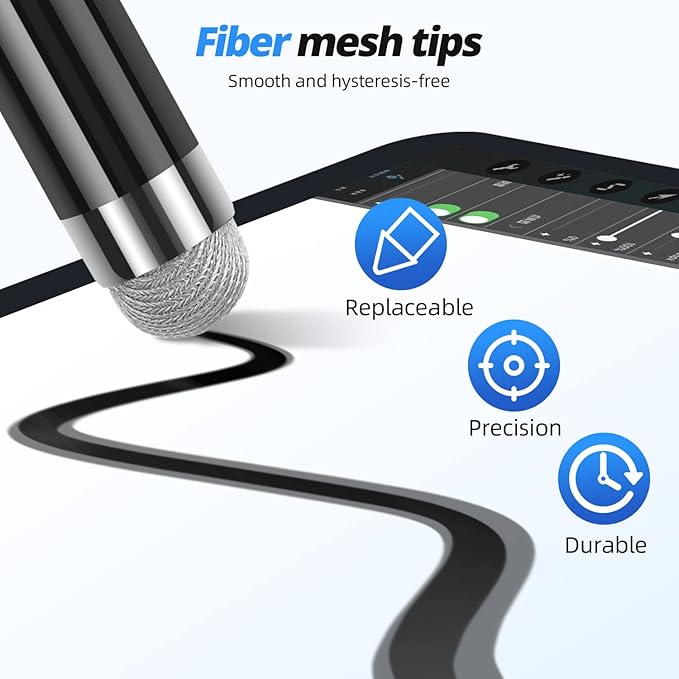 Stylus pens for Touch Screens Fiber mesh Tips High Sensitivity & Fine Point - Image 2