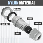 12 Pcs 1/2" NPT Nylon Cable Glands - Image 3