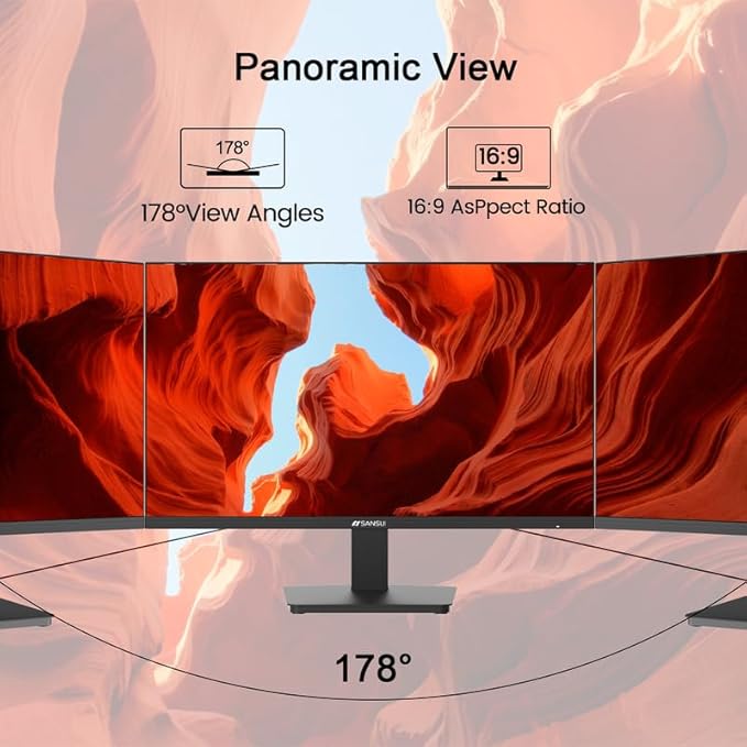 SANSUI Monitor 24 Inch 100Hz PC Monitor, HDMI VGA Ports VESA Mount, FHD - Image 7
