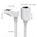 Right Angle Ethernet Extension Cable UPangle 1.5ft-White, 90 Degree CAT6 - Image 5