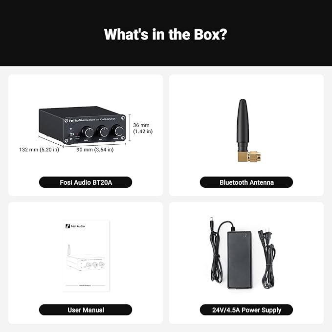 Fosi Audio BT20A Bluetooth Stereo Amplifier, 2 Channel Home Audio Component - Image 9