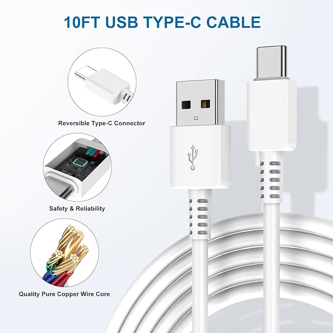 Type C Charger Fast Charging, 2 Pack USB C Android Phone Wall Charger Block & - Image 4