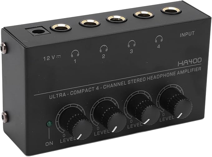 4-Channel Stereo Headphone Amplifier Ultra Low Noise + Power Adapter Perform by SENECESLI