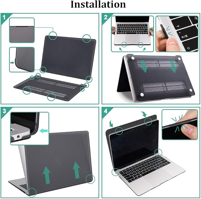 Mektron for MacBook Air 13 Case A1466/A1369, Snap-on Plastic Hard Shell Cover - Image 8