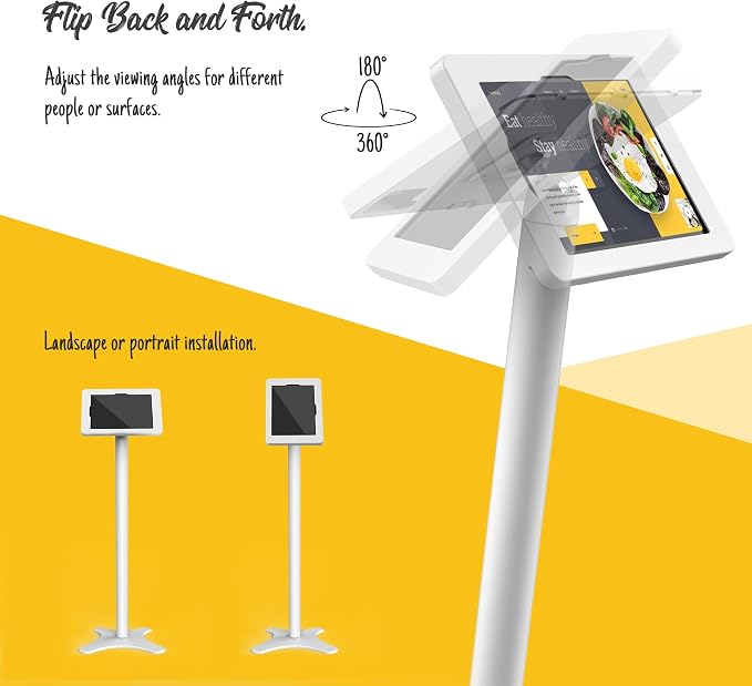 Tablet Kiosk Floor Stand, All Metal Rotate Lockable - Image 4