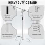 C Stand with Boom Arm Professional Heavy Duty Light Stand with 10.8ft Vertical - Image 2