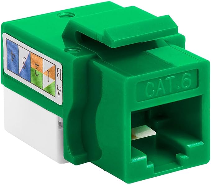 Cmple - RJ45 Keystone Jack 90 Degree Cat6 Keystone Jack Insert Punch Down RJ45 - Image 3