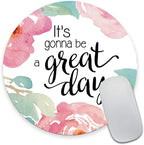 Mouse Pad, Inspirational Quote Floral Mouse Pad, Quote Great Day Mouse Pad by Armanza