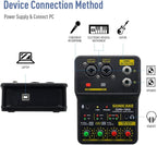 SONICAKE Audio Mixer, Portable USB Mini Sound Board Console, 2 Channel - Image 3
