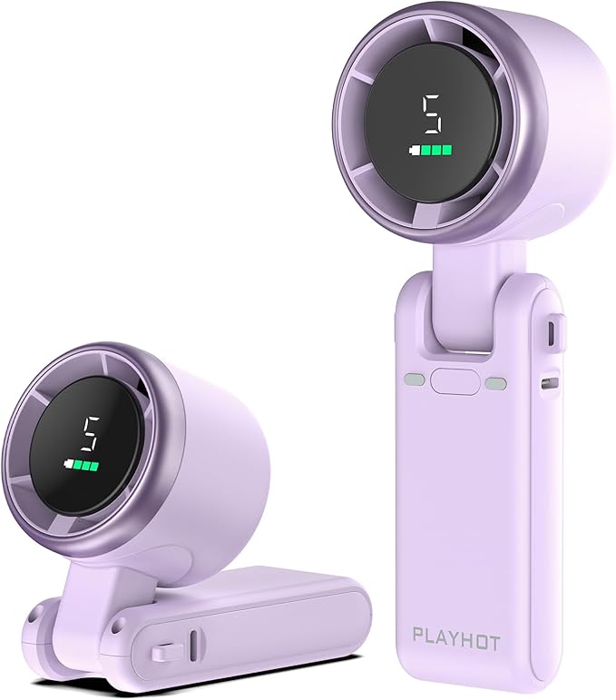 Portable Handheld Turbo Fan, 5-Speed Personal Fans, 5000mAh Rechargeable Fans by PlayHot-CoolSummer