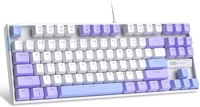 MageGee 75% Mechanical Gaming Keyboard, LED Blue Backlit, 87 Keys Compact TKL by MageGee