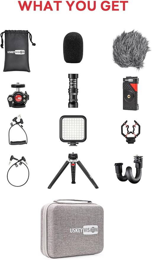 Smartphone Video Vlogging Kit Metal Microphone Light Tiktok YouTube Podcast - Image 7