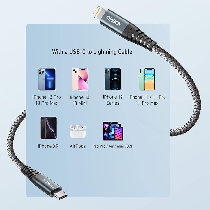 USB C to Lightning Cable 3FT, 11 Plus, iPad Pro, iPod and AirPods - Image 6
