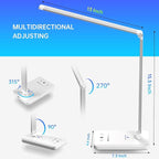 Ambertronix LED Desk Lamp with USB Charging Port, Dimmable Eye-Caring Reading - Image 3
