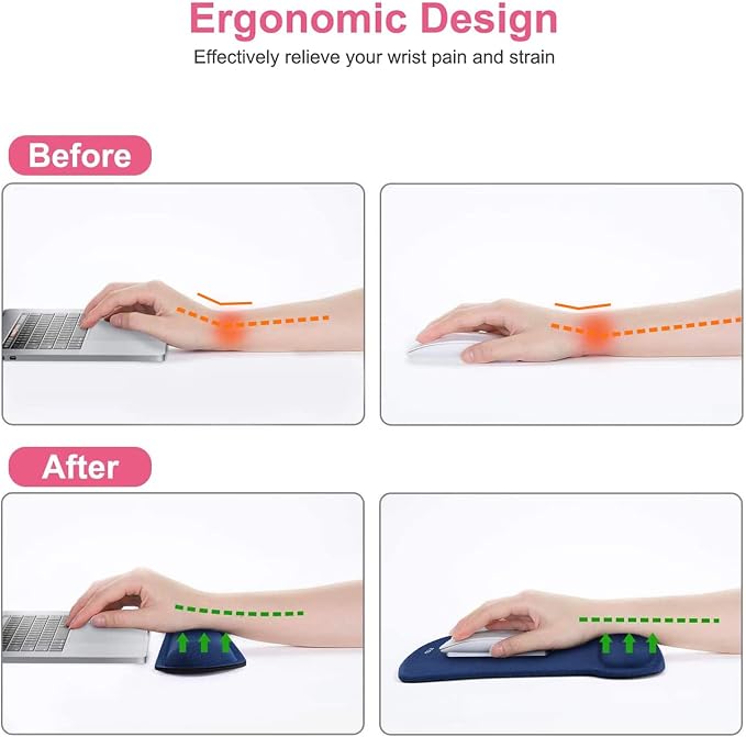 MOSISO Wrist Rest Support for Mouse Pad & Keyboard Set, Ergonomic Mousepad - Image 3