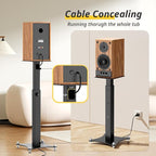 Adjustable Bookshelf Speaker Stands Pair, 20-27.5 Inch All-Metal Heavy Duty - Image 3