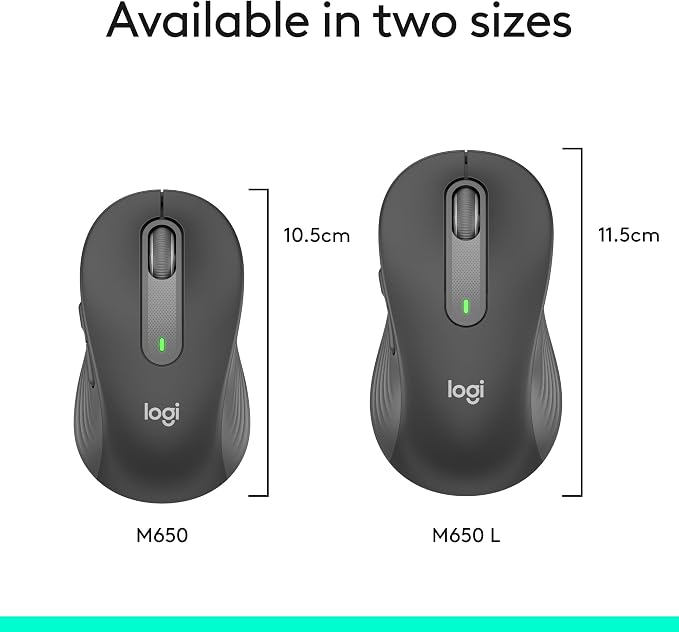 Logitech Left Handed Wireless Mouse Signature M650 L Full Size - Image 9