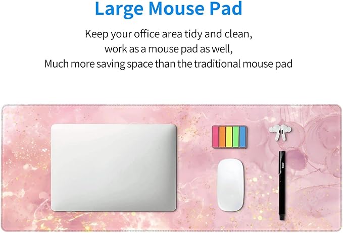 Rose Gold Marble Large Mouse Pad Extended Gaming Mousepad 31.5 x 11.8 Inch - Image 7