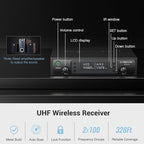 Phenyx Pro Dual UHF Wireless Microphone System，Auto-Scan Cordless Mic Set w/ - Image 3