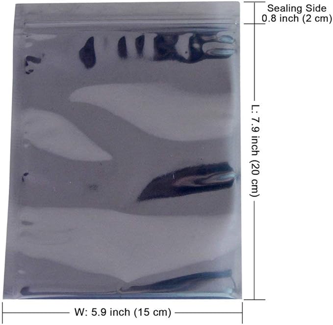 50Pcs Antistatic Resealable Bag 15X20cm/5.9X7.9inch, Premium Anti Static Bag - Image 2