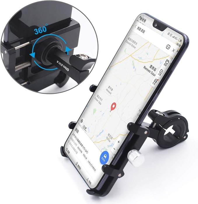 GUB Bike Phone Mount Holder, Aluminum Motorcycle Phone Holder Mount 360° - Image 2