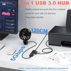 USB Hub 3.0 Splitter, TSUPY USB 3.0 Hub Multi USB Adapter Port Expander - Image 2