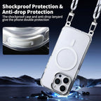 for iPhone 15 Pro Case with 62.99 inch Lanyard, Classic Clear&White Magnetic - Image 3