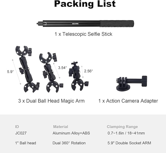 Motorcycle Ebike Mount kit for Insta360 X5, Bike & Golf Car Handlebar Clamp - Image 9