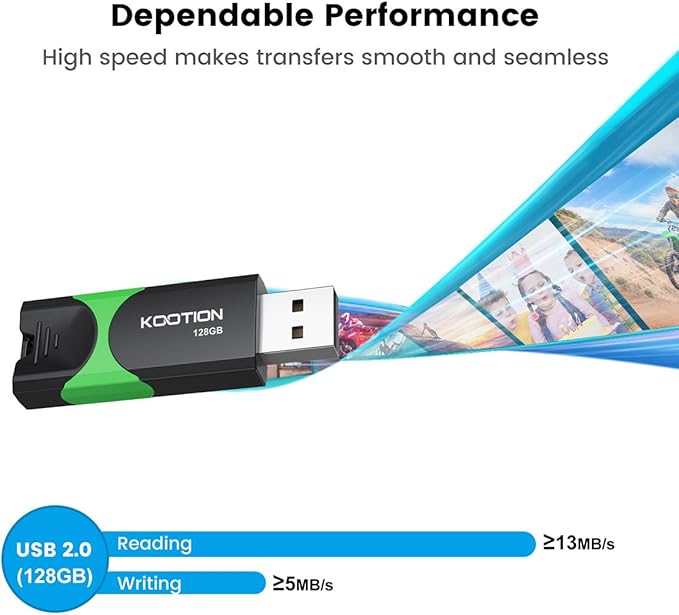KOOTION 128GB Flash Drive 3 Pack USB Flash Drives Multicolor USB Drive - Image 4