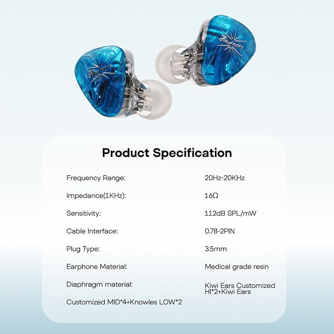 Linsoul Kiwi Ears Orchestra Lite Performance Custom 8BA in-Ear Monitor IEM - Image 5