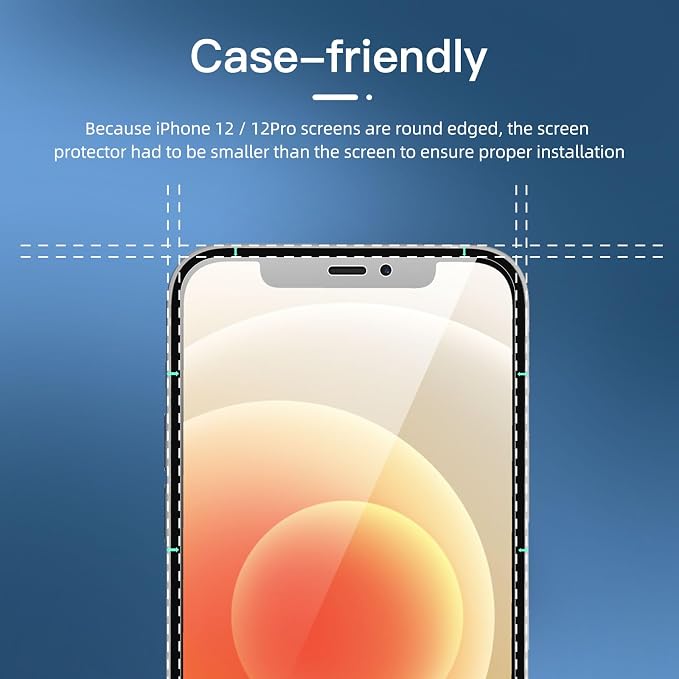 NEW'C 3 Pack Privacy for iPhone 12, iPhone 12 Pro Screen Protector, Enhanced - Image 3