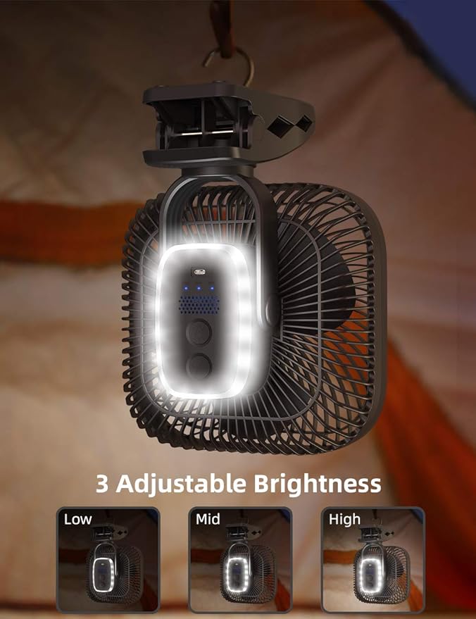 SLENPET 20000mAh Rechargeable Portable Clip on Fan, Last 78 hrs, 4 Speeds - Image 4