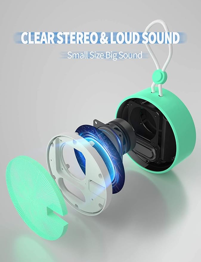 INSMY C12 IPX7 Waterproof Shower Bluetooth Speaker, Portable Small Speaker - Image 7