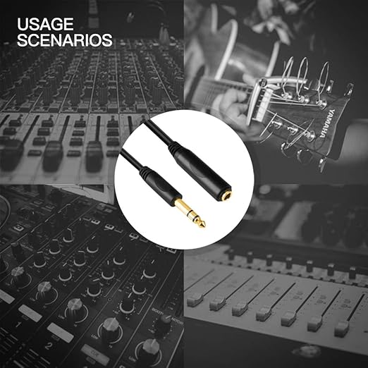 Devinal 6.35mm 1/4" inch TRS Plug Male to 1/4 Female Headphone Guitar Extension - Image 4