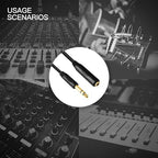 Devinal 6.35mm 1/4" inch TRS Plug Male to 1/4 Female Headphone Guitar Extension - Image 4