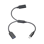 USB Splitter Cable 1FT, USB Type C Male to Dual USB A Female Y Splitter Adapter by Unknown