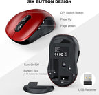 WisFox 2.4G Wireless Mouse for Laptop, Ergonomic Computer Mouse - Image 5