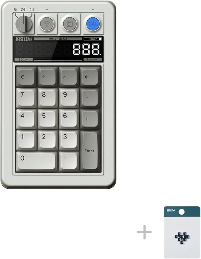 8Bitdo 18 Key Retro Mechanical Numpad, Supports PC & Standard Calculator Mode - Image 2