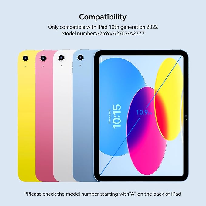 iPad 10th Generation Keyboard Case: Bluetooth Rechargeable Magic-Style Keyboard - Image 2