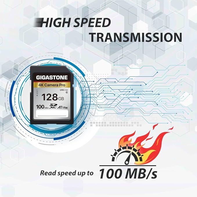 GIGASTONE 128GB SD Card, 4K Camera Pro, A1 V30 SDXC Memory Card 4K UHD Video - Image 3