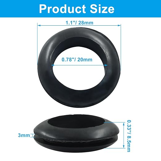 24 Pcs Rubber Grommets, 3/4" Inside Diameter 7/8" Drill Hole Rubber Wire - Image 2