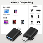 BORLTER CLAMP OTG Micro/USB-C Adapter 2Pack, USB C to USB Adapter 3.0, Micro - Image 2