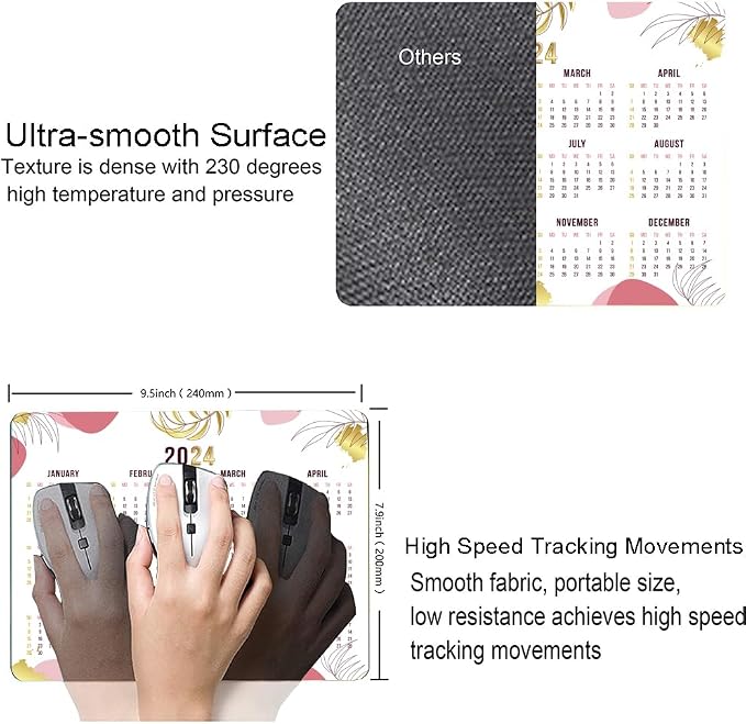 Mouse Pad, 2025 Calendar Mouse Pads, Cute Square Mouse Mat Waterproof Non-Slip - Image 3