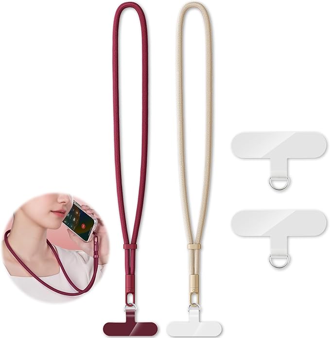 2 Pack Phone Lanyard, 2×Phone Neck Strap, 4×Tether Tabs, Universal Cell Phone by KITANIS